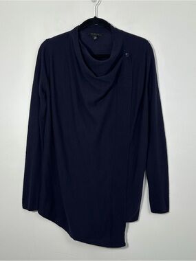 Ann Taylor Women’s XS Navy Blue Wool Blend Draped Waterfall Cardigan